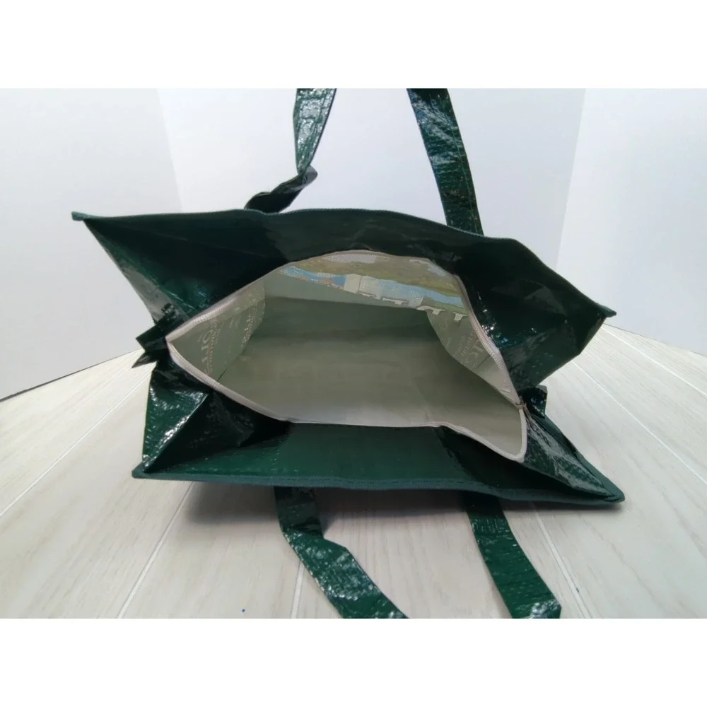 Ireland zippered top plastic coated Shopping Bag Green Carrolls Irish Gifts